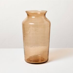 Hearth & Hand With Magnolia 14" Tan Glass Decorative Flower Vase